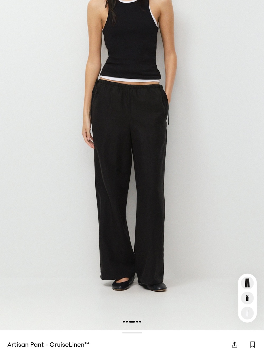 Wilfred CruiseLinen Wide-Leg Pants in Black